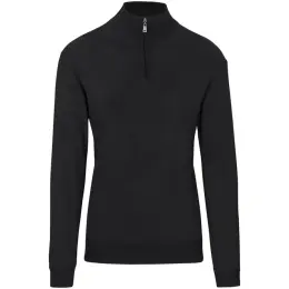 Mens 1-4 Zip Quantum Low Pill Jersey Black Front